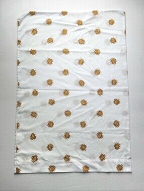 Vintage 90s Y2K Celestial Pillowcase White And Gold
